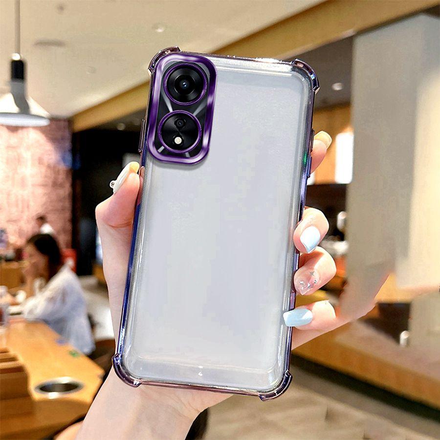 Ударопрочный чехол-футляр для линз с подушкой безопасности для Realme C71 C35 C53 C51 C61 C63 OPPO A98 5G A79 A38 A18 A53 A76 A96 A5 A16 Reno 13 14 Силиконовый задний чехол с покрытием Прозрачная крышка