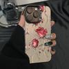 Серебристый противоударный чехол для телефона с веткой розы для 17/17ProMax/17Pro/16/15