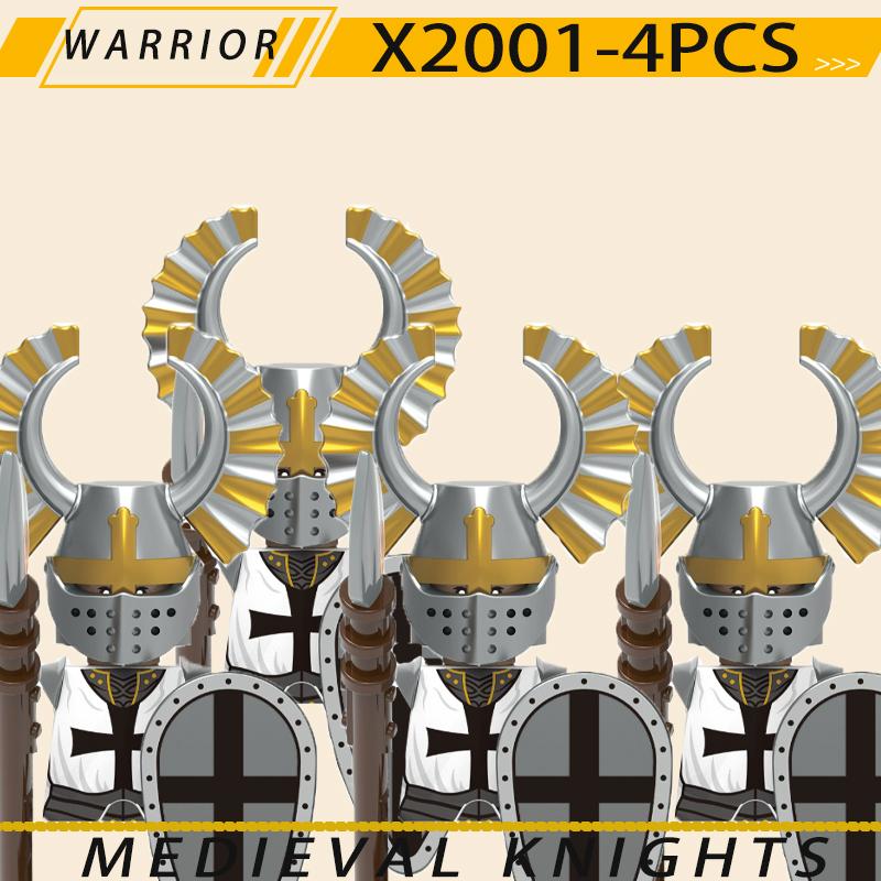 Medieval Military Jerusalem Tripoli Knight Building Blocks Castle Lionheart Hospital Teutonic Soldier Figures Warrior Bricks Toy