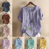 Женская модная футболка с коротким рукавом с принтом лаванды, свободная хлопковая рубашка, повседневная свободная летняя блузка, топы больших размеров