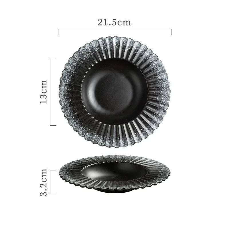 Легкая роскошная креативная керамическая тарелка Роскошная ресторанная тарелка для пасты Бытовая изысканная посуда Обеденные тарелки Уникальная столовая посуда
