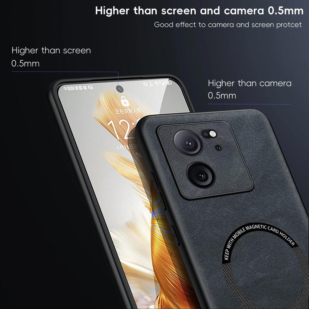 Магнитный кожаный мягкий чехол в стиле ретро для Xiaomi 13T Pro Xiaomi13T Pro 13TPro, чехол для телефона с беспроводной зарядкой