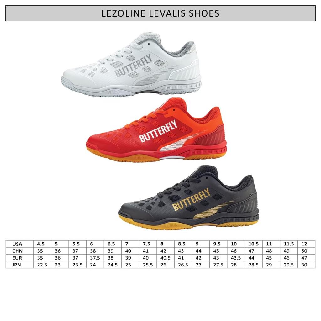 Butterfly Table Tennis Shoes Lezoline Revalis High Platinum Size 93710 [Butterfly] - Breathable, Cushioned, Grip, Anti-Twist - White, 25.5cm -