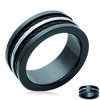 Steel Ring 'Peaceful' Black Silver - 9 Mm