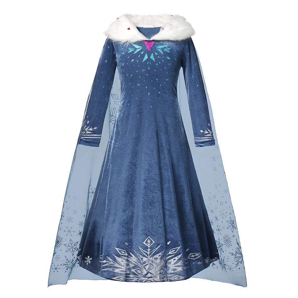 Kids Princess Costume Girls Elsa Anna Dress Carnival Cosplay Snow White Aurora Moana Rapunzel Mermaid Belle Party Outfits