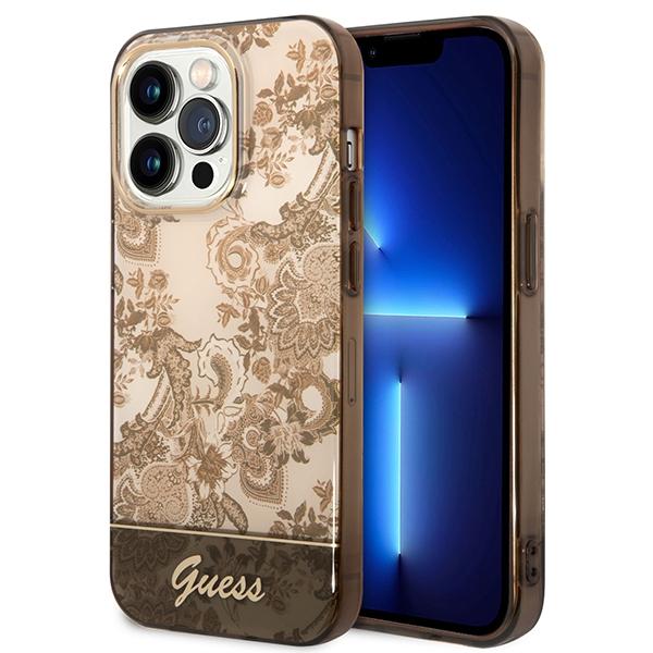 Etui do iPhone 14 Pro Guess Hardcase Porcelain Ochra