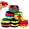 1/3/6/12Pcs Multicolored Foot Bag Crochet Balls Geometric Pattern Crochet Kick Sack  Outdoor Toy