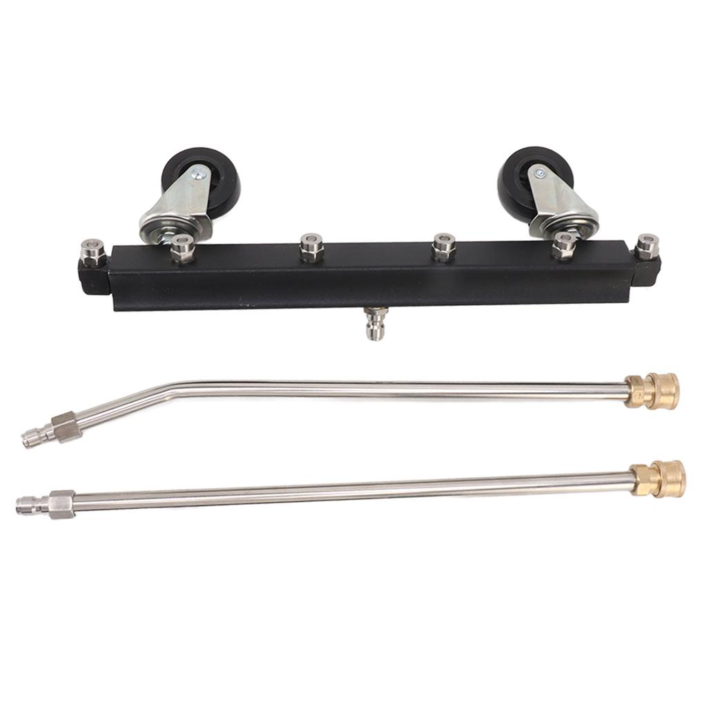 Pressure Washer Undercarriage Cleaner with 6 Nozzles 2 Extension Wands Under Car Water Broom with