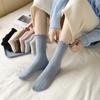 Осенне-зимние толстые теплые женские носки шерстяные кашемировые длинные термоноски женские повседневные однотонные японские милые носки с оборками