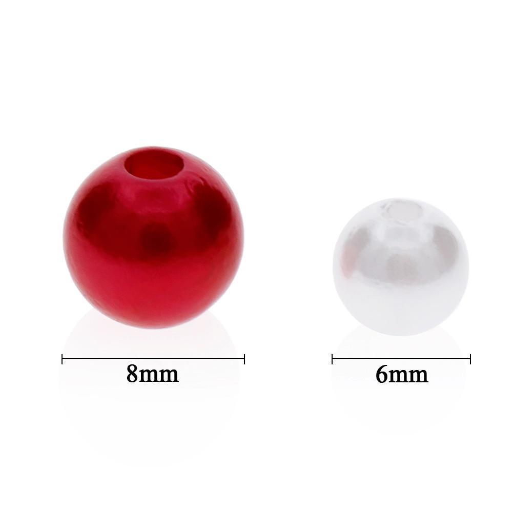 50/100 шт., жемчужные прокладки, свободные бусины, аксессуары, ожерелье, браслет, серьги 6/8 мм, круглые акриловые ювелирные изделия своими руками