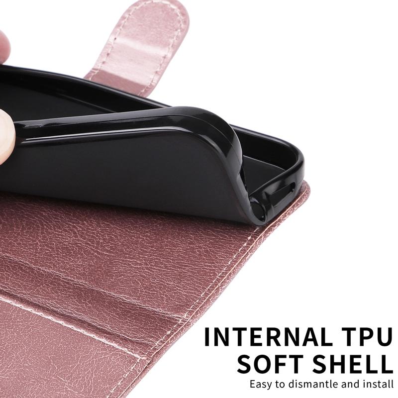 Сплошной цветной чехол-кошелек с держателем для карт для iPhone Huawei Honor Samsung Galaxy Xiaomi Redmi Флип-кобура из искусственной кожи