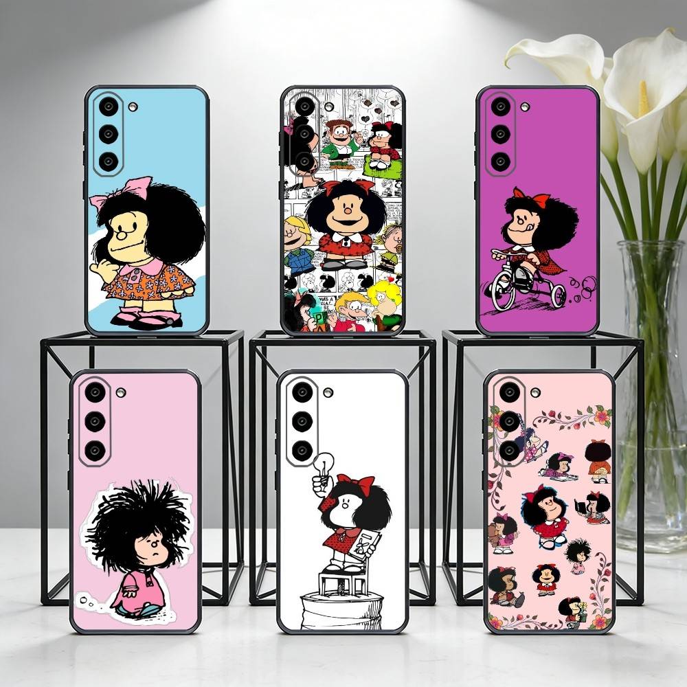 M-Mafalda World Phone Case For Samsung Galaxy A73,A72,A71,A70,A53,A52,A51,Others Soft Black Cover
