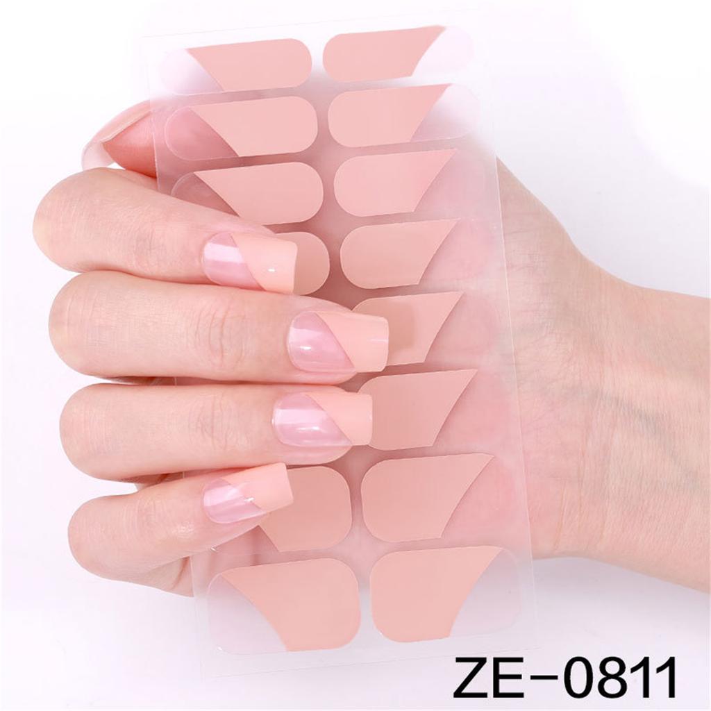 French Tip Gels Nail Strips Glittering Gels Nail Sticker Lovely Nail Polish Strips Gels Nail Wrap Nail Art Sticker