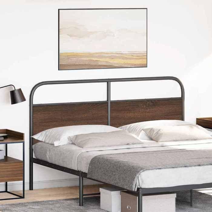 VidaXL Tête de lit chêne marron 150 cm acier et bois d'ingénierie, tête de lit pour lit double, meuble de chambre à 4100341