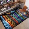 Music Guitar Theme Soft Crystal Velvet Rug Custom Name & Text Print Non Slip Floor Rug for Bedroom Living Room