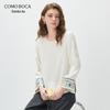 KEMENG BOKA Новый китайский стиль Шелковый жаккардовый вышитый топ с длинным рукавом