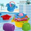 Toddler Stacking Bath Toys, Random Colors Cups Basket Summer Water Bathroom Beach Game Gifts for Boys and Girls Some Part Random