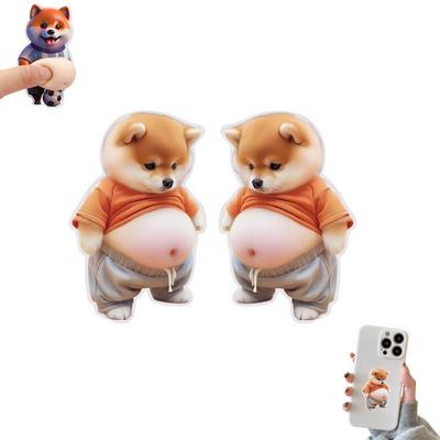 Aninako Шиба-ину Сквиши 3D Мягкий Животик Маршмеллоу Сквиши Толстая Собака Антистресс Милый 3D Маршмеллоу Пушистые Наклейки для Планера Чехла Телефона Поделок
