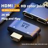 2-In-1 UHD 2K HDMI Splitter Converter 1 In 2 Out 60Hz Video Output Display Mirror HDMI Adapter with Indicator Light for Dual Monitors