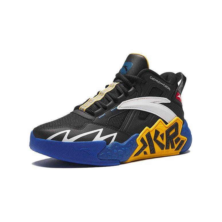 Anta Детские баскетбольные кроссовки Cement Krypton Comfortable Mesh Non-Slip Airy Low Top Детские баскетбольные кроссовки Black Blue A312411108H-2