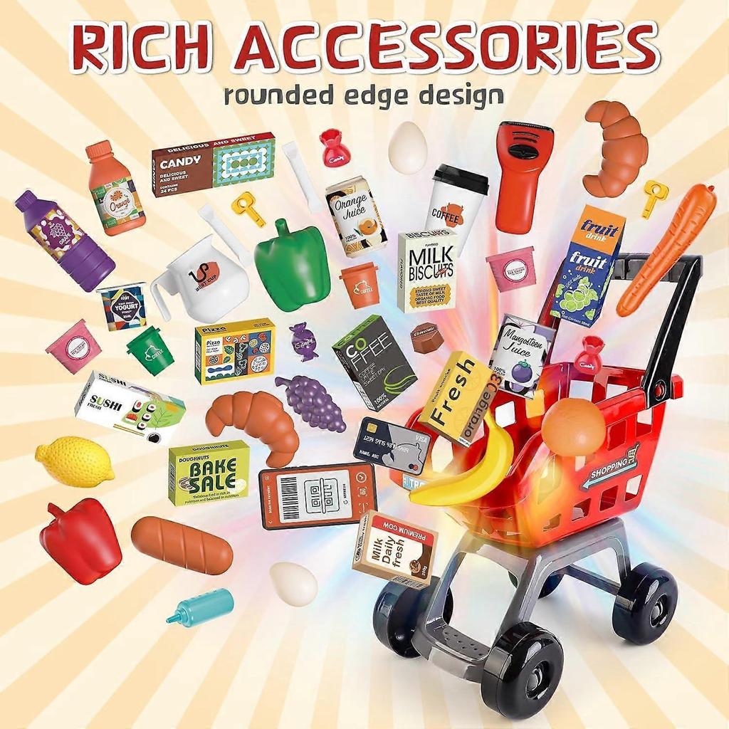 Supermarket Pretend Toy Red Games Simulation Supermarket Toys and Accessories