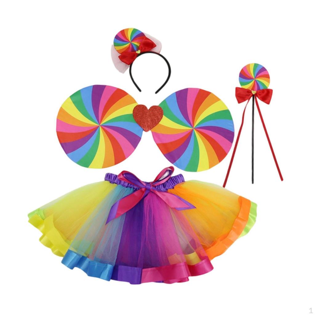 Детский костюм сетчатые наряды дышащая красочная балетная юбка комплект для ролевых игр