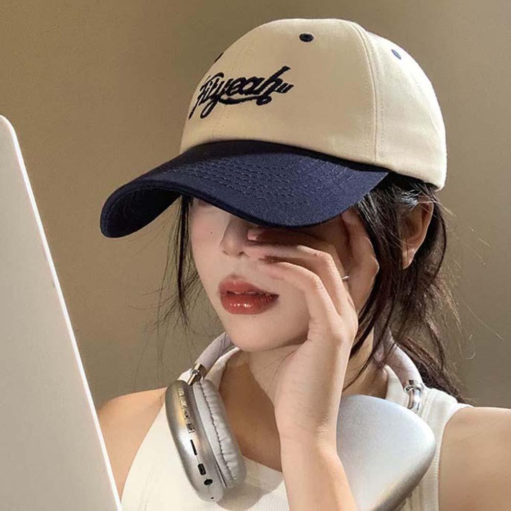Sunscreen Unisex Peaked Cap Korean Style Summer Sunshade Hats Letter Embroidery Baseball Cap  Men