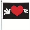 1pc Multi-Size Optional And Durable Outdoor Flag, Featuring a Combination of Heart-Shaped Symbols And Bird Design, This Decorative Banner Is Suitable