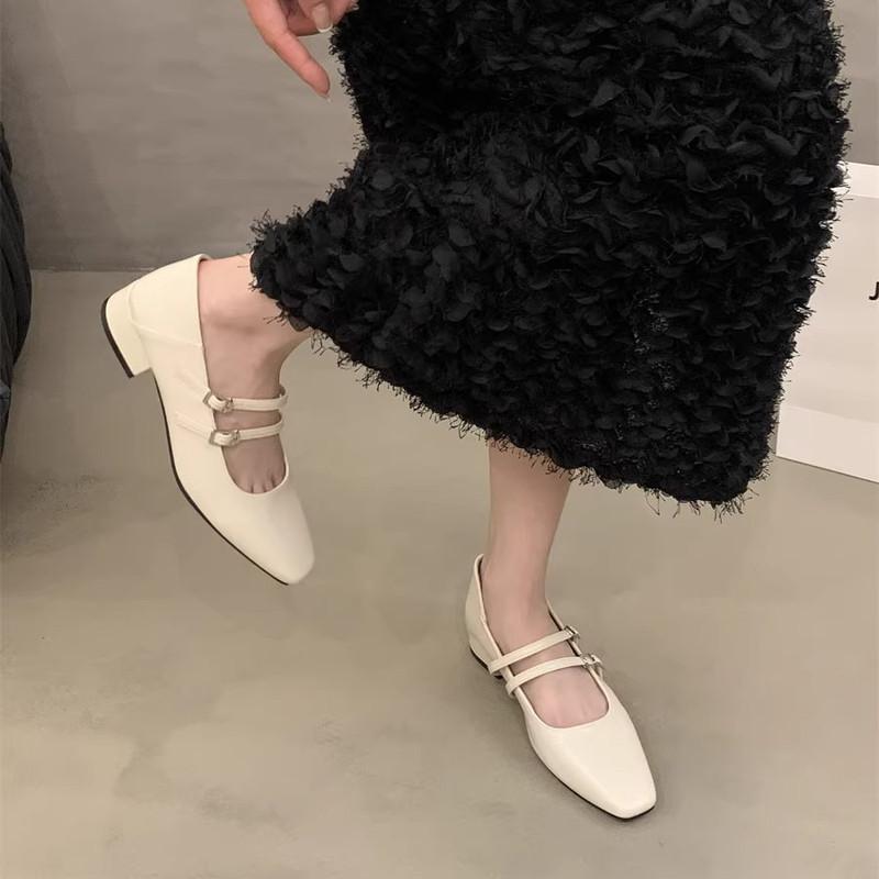 Серебристые туфли Мэри Джейн на массивном каблуке, темпераментные одиночные туфли с неглубоким носком и одним ремешком, женская обувь