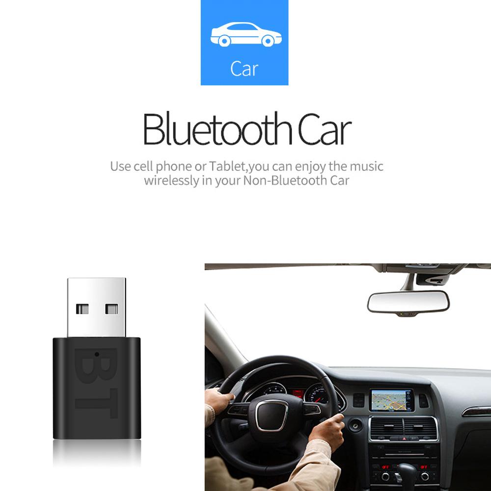 Аудиоприемник Bluetooth 5,0 Mini USB с разъемом 3,5 мм AUX Audio Auto MP3 Music Dongle Адаптер-передатчик для беспроводной клавиатуры FM-радио Динамик