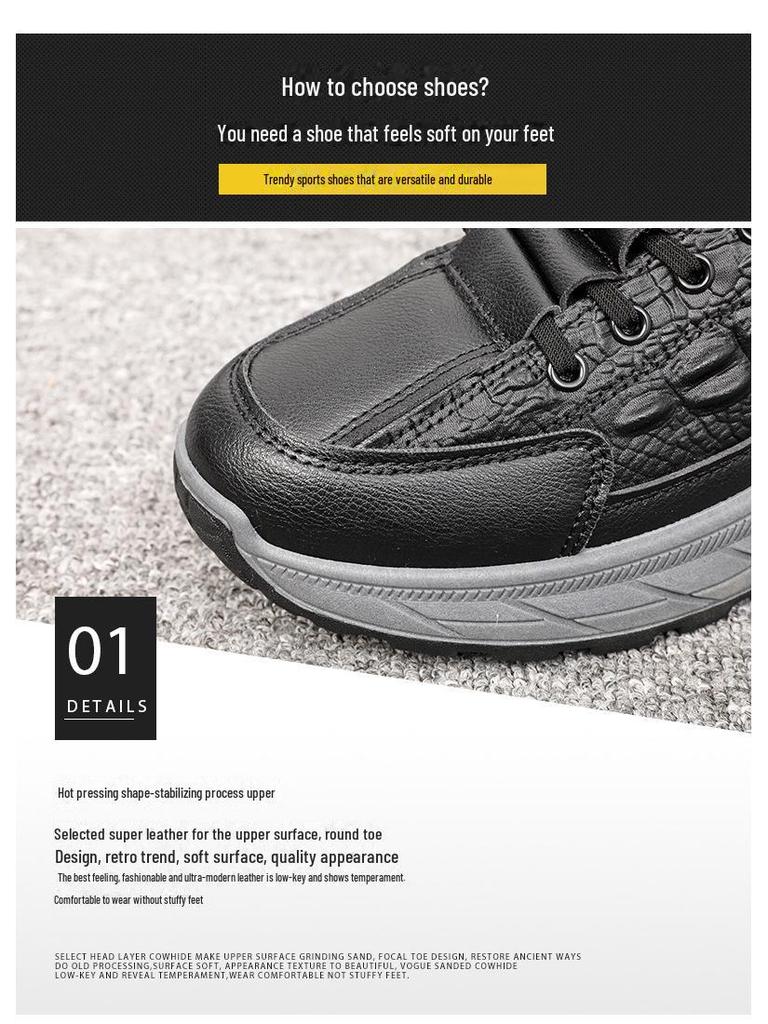 Мужские большие зимние хлопковые ботинки с крокодиловым узором и бархатной подкладкой