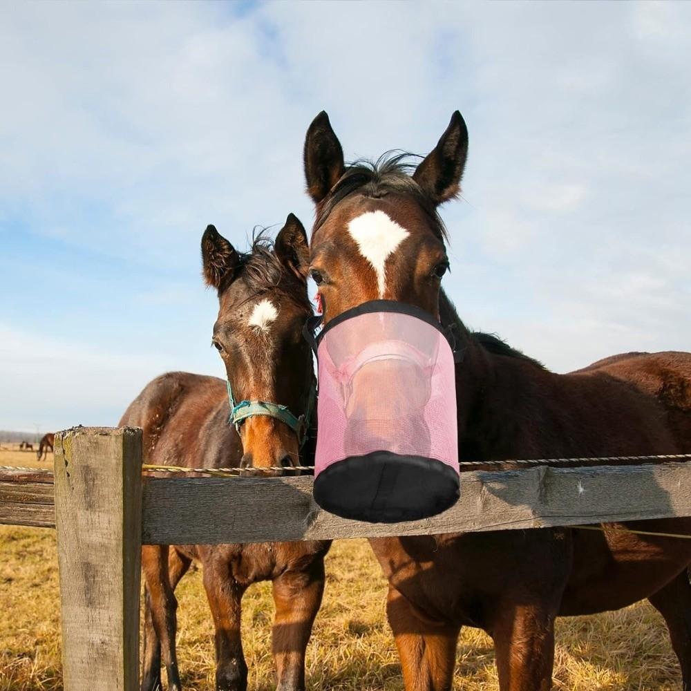 Многоцветная непротекающая сумка для кормления лошадей, регулируемая эластичная намордник для пастбищ, дышащая сетка, сумка для корма лошадей, уход за лошадьми