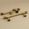 Vintage Look Nordic Cabinet Door Handle in Walnut and Brass for Clothing Storage