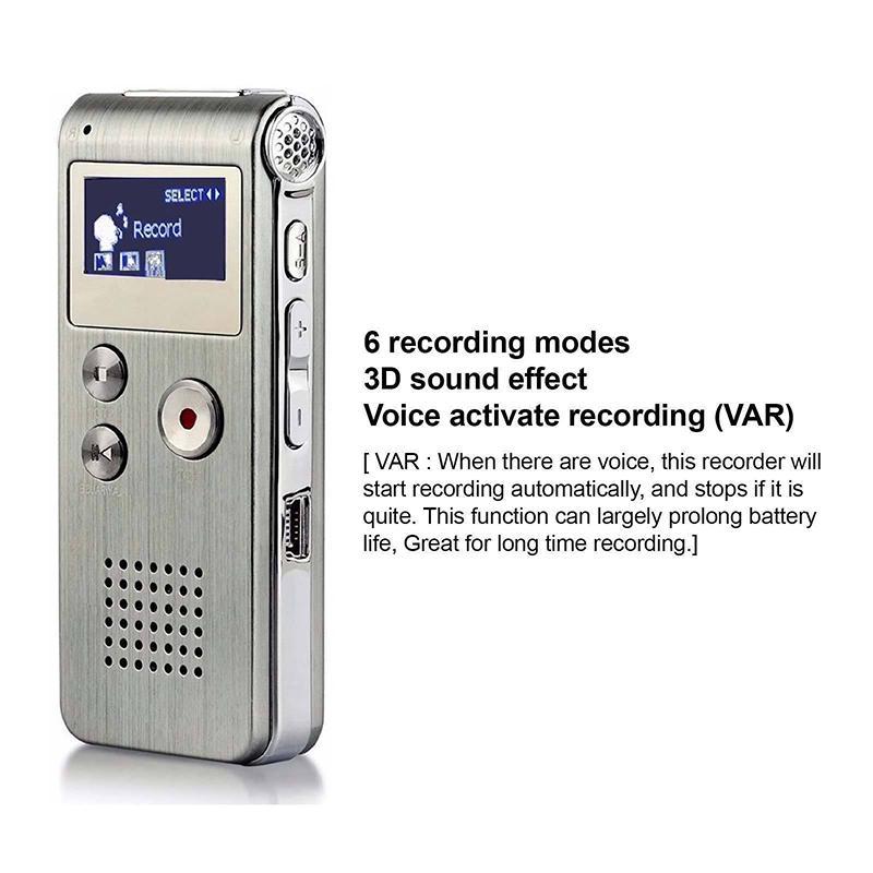 Диктофон Мини 8 ГБ Цифровой звук Аудиорекордер Диктофон MP3-плеер