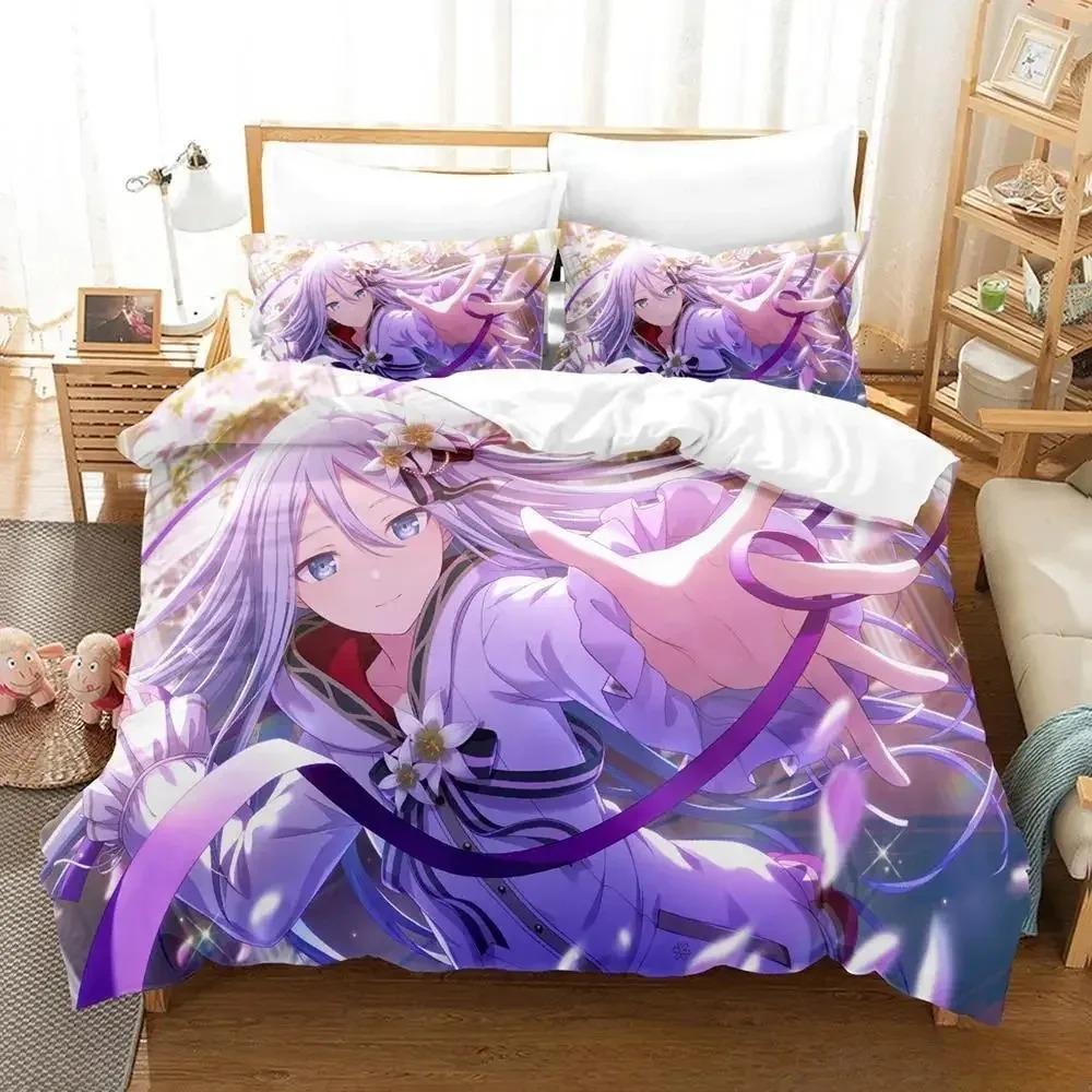 Yoisaki Kanade Bedding Set Cartoon Anime Three-Piece Set Adult Kid Bedroom Duvetcover Sets 3D Kawaii Girl Colcha De Verano Cama