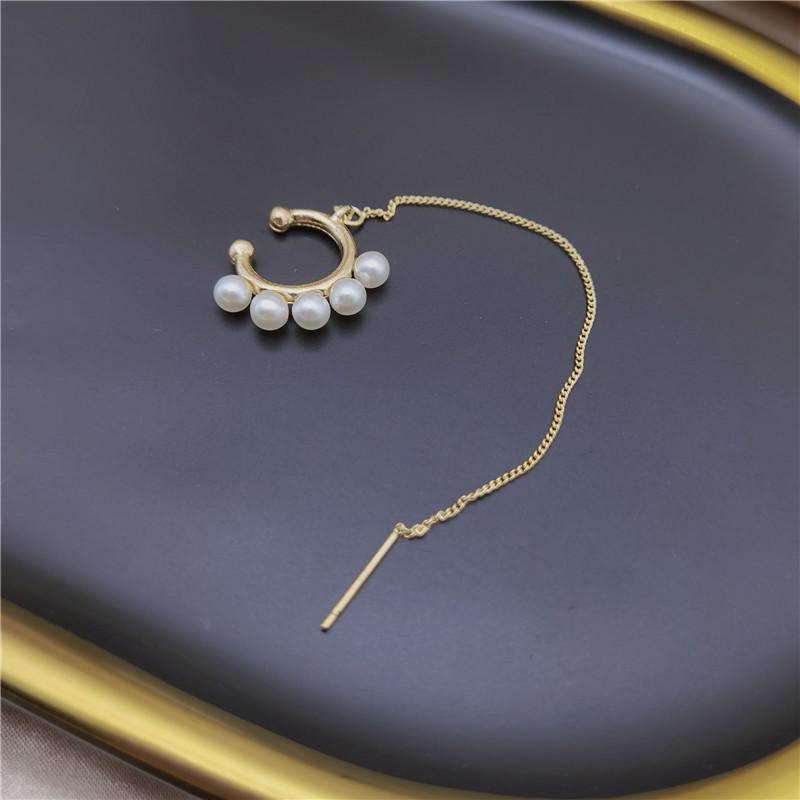 Элегантные серьги-каффы с жемчужными кисточками 2022 года для женщин