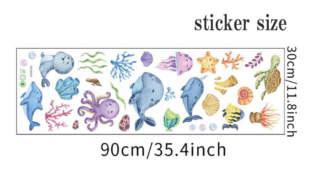 Umely Настенные наклейки для стекла по высоте Обои-наклейки 'Морская жизнь' для детских комнат, Ростомер, Животные, Жираф, Существа, Детская, Медуза, Детский сад, Мальчики,