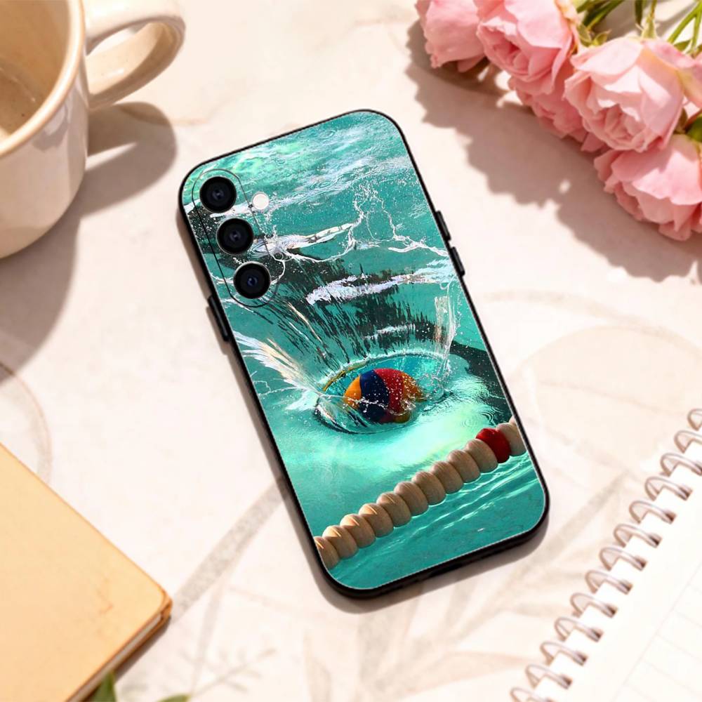 Чехол для телефона Splash W-Водное поло Спорт для Samsung Galaxy A73,A72,A71,A70,A53,A52,A51,Другие Мягкий Черный Корпус