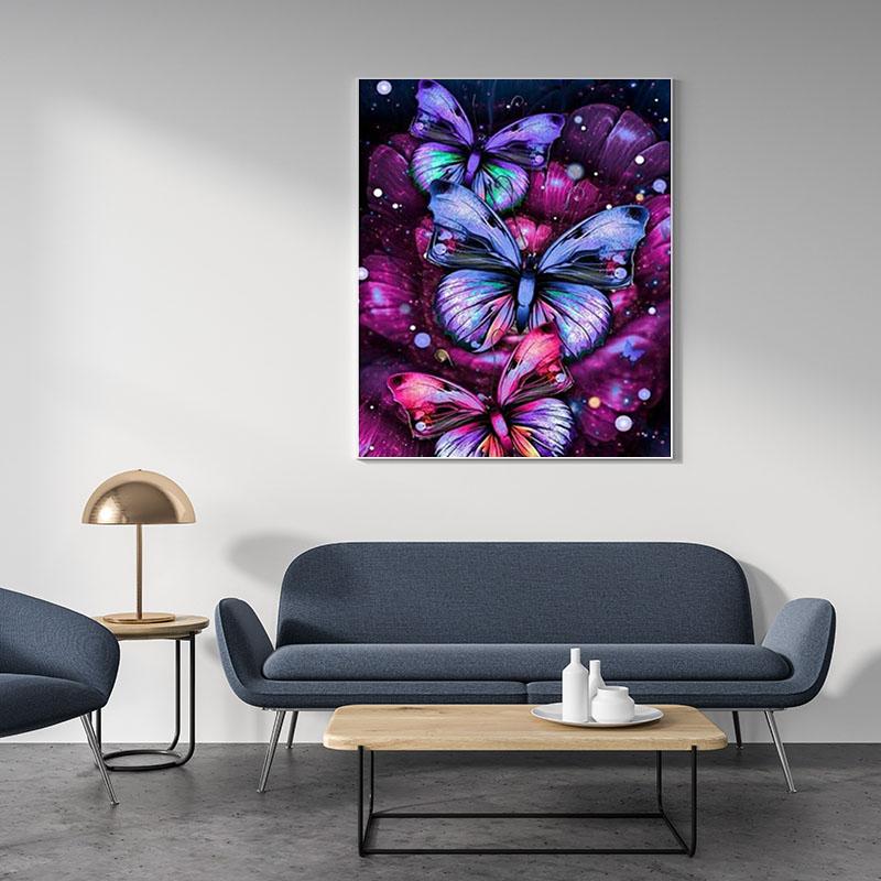 DIY Butterfly 5D Diamond Painting Full Round Drill Cross Stitch Animal Diamond Embroidery Resin Mosaic Wall Art Home Decor Gift