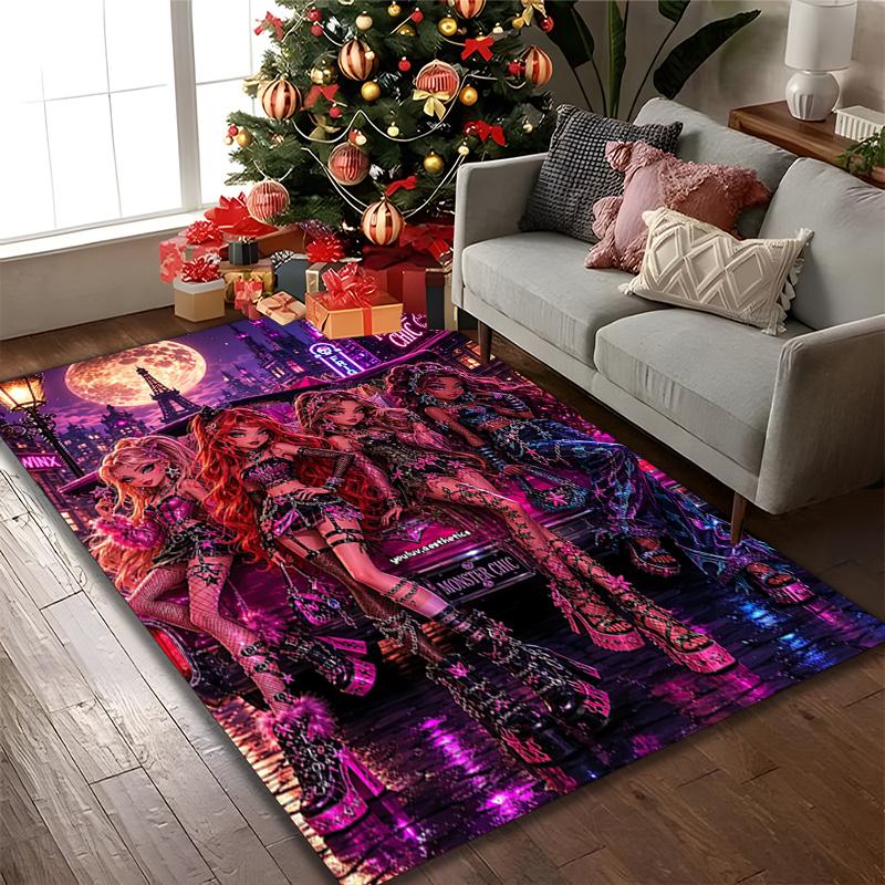 1pc Office Printed Area Carpet, Kpop Demon Hunters Rug, Home Sofa Chair Mat For Christmas and Halloween Décor