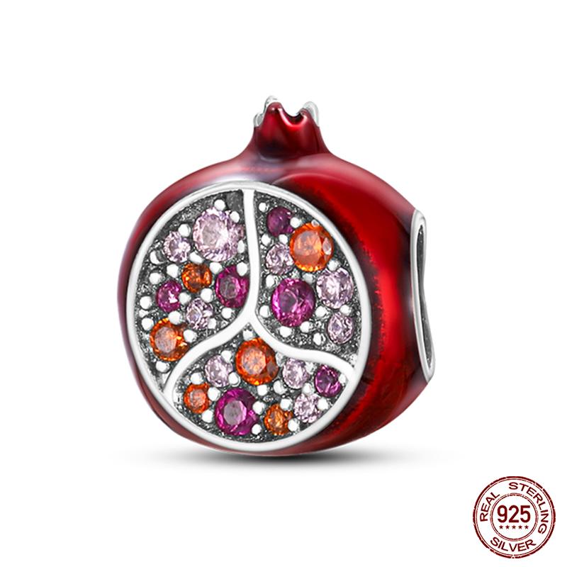 100% Copper Love Strawberry Cherry Red Series Charm Beads For Brand Original Bracelet Diy Fine Jewelry Gift