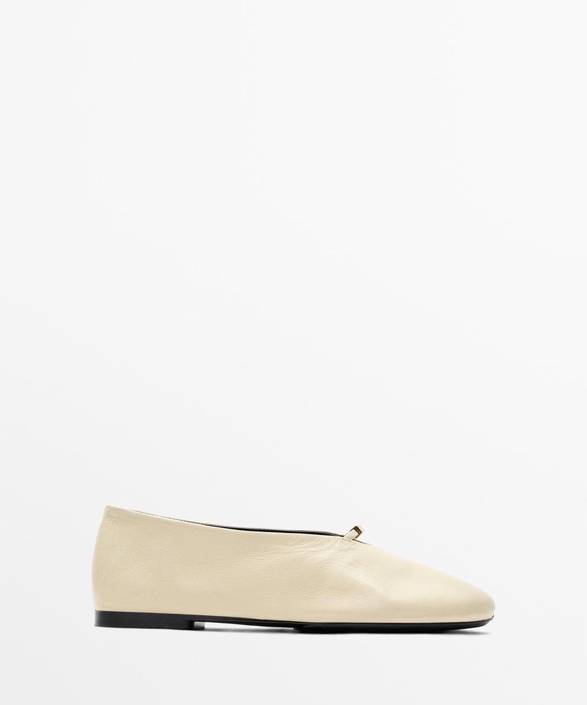 Massimo Dutti Soft Leather Ballerina Flats