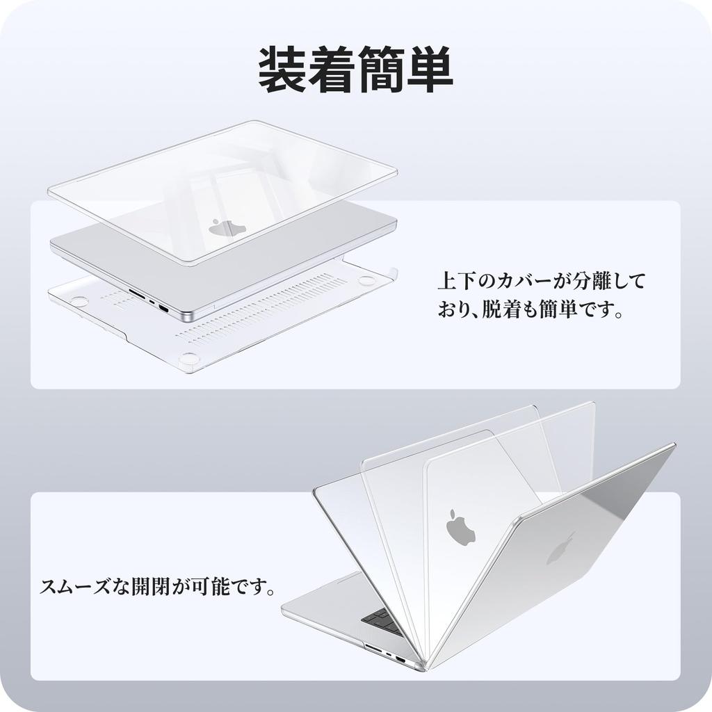 NIMASO Case for MacBook Pro 14 Inch M4 Chip Equipped 2024 M3 M2 M1 Cover Clear Fully Transparent Lightweight Compatible with A2442 Hard Cover