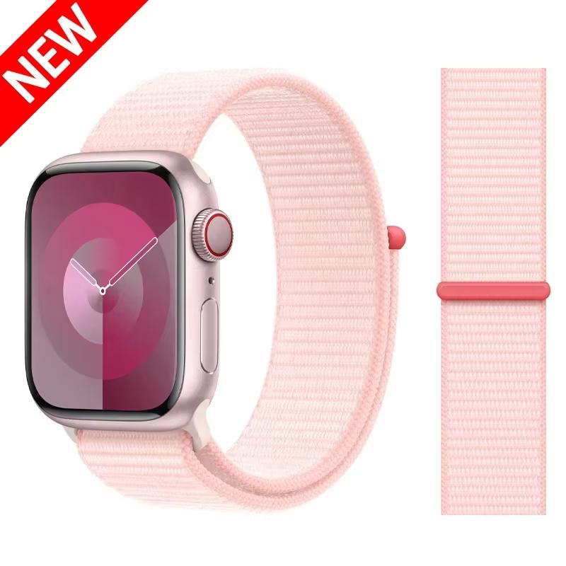 Нейлоновый ремешок-петля Для ремешков Apple Watch 46мм 44мм 40мм 41мм 45мм 42мм Оригинальный ремешок браслет iWatch Серии 11 10 SE 9 8 Ultra 3