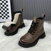 Ботинки Мартин на толстой подошве женские осенне-зимние новые ретро полусапоги, тонкие и универсальные короткие ботинки