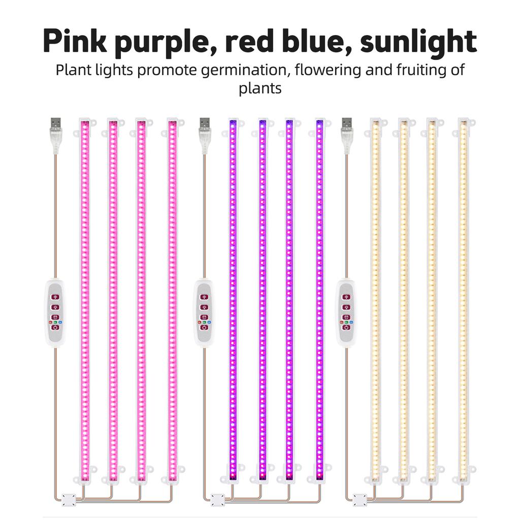 LED Plant Grow Light Strips 8W 168LED 4000K 169.2lm Bright Grow Lamp with 8H/12H/16H Timer 5