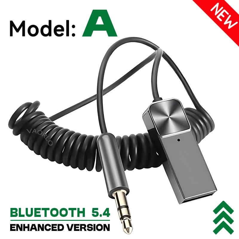 Новые обновления Bluetooth 5.4 аудио приемник USB на 3.5 мм AUX автомобильный беспроводной музыкальный адаптер с HD микрофоном для автомобильного комплекта проводной динамик