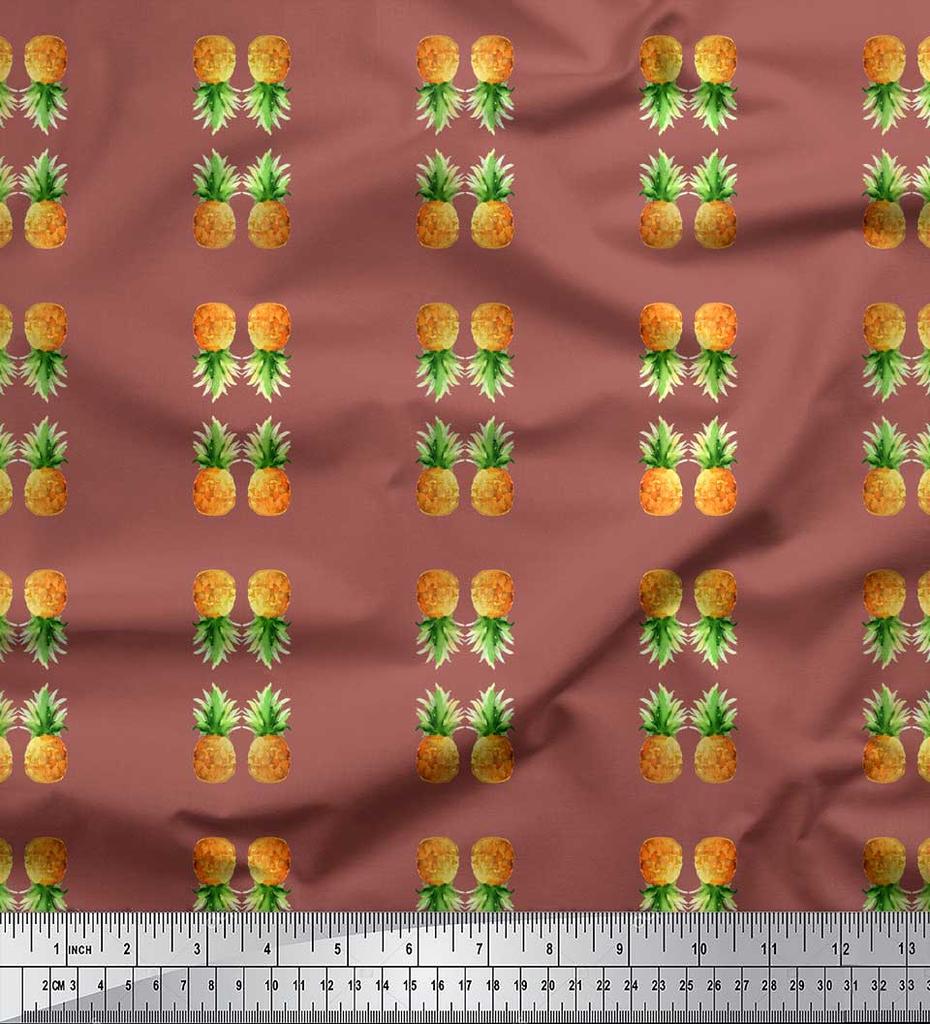 Soimoi Черная поликреповая ткань с принтом сосновых плодов, ткань на метр, ширина 42 дюйма