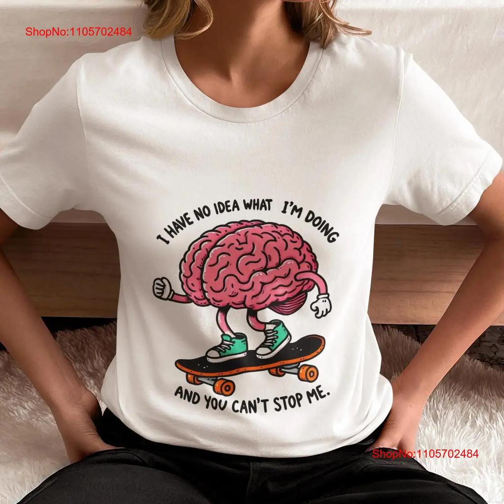 Whimsical Brain Riding a Skateboard T Shirt Funny Mind on Mission Quirky Streetwear Novelty Unique Idea Perfect Top vintage