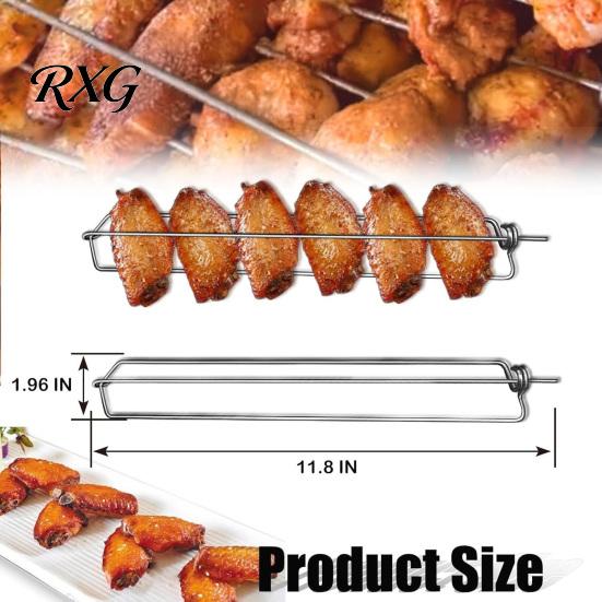 Outdoor Grilling Accessories Chicken Wing Grill Skewers, Stainless Steel Barbecue Wings Fork, Heat Camping Campfire Cooking Tool Resistant Clamping